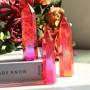 Cristal Aura Rojo Blanco de Alta Calidad al por Mayor, Puntas de Cristal Pulidas, Tendencia Moderna de Moda, 7-10cm, para Decoración del Hogar en Días Festivos - Product Image 1