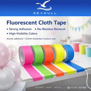 เทปผ้าเรืองแสงหลากสี เรืองแสงในแสงยูวี เหมาะสำหรับงานเวที ฉีกง่าย ปูเรียบ ใช้สำหรับงาน DIY งานฝีมือ และอุปกรณ์ประกอบงานปาร์ตี้ - Product Image 1