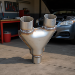 Tuyau d'échappement en acier inoxydable, diamètre intérieur de 3 pouces, silencieux à double entrée pour améliorer les performances de la voiture - Product Image 2