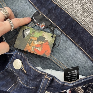 <span class=keywords><strong>Jeans</strong></span> DERSCHUTZE da <span class=keywords><strong>Uomo</strong></span> Ricamati con Fiori, Pantaloni Larghi in Denim Pesante con Grafiche Floreali, Stile High Street, all'Ingrosso - Product Image 5