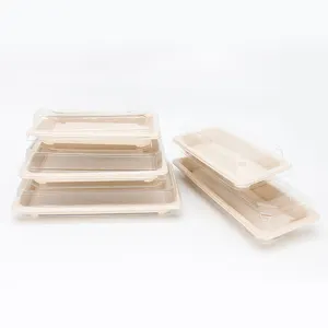 ถาดกระดาษทำจากชานอ้อยย่อยสลายได้,แผ่นซูชิทรงสี่เหลี่ยมแบบใช้แล้วทิ้งสำหรับร้านอาหาร