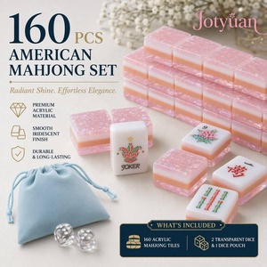 Ensemble de Mahjong Américain de Luxe en Acrylique à 4 Couches, Rose Nacré Clair, pour <span class=keywords><strong>Casino</strong></span>, Pliable, Écologique, Portable, Géant et Épais - Product Image 5