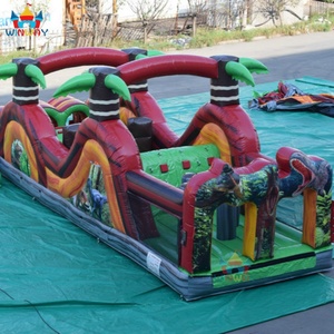 WINWAY 2026 Commercial Dinosaur Inflatable Obstacle Course Bouncy Castle with Large <b>Slide</b> 12x3.4x3.9m 20-Person Capacity for Fun - Product Image 2