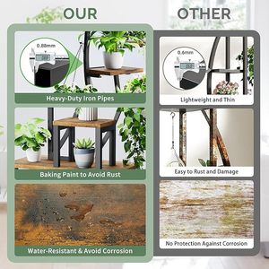 Wholesale cross-border hot-selling wrought iron flower pot stand with <b>plant</b> <b>light</b> for living room and balcony, floor-standing - Product Image 4