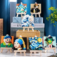 Blocs de construction de peintures célèbres d'art Pixel 3D Creative Van Gogh Starry Sky Micro Blocks DIY Jouets Cadeau pour enfants Décoration de la maison