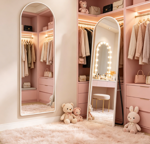 Arched Floor <b>Mirror</b> Wooden Framed Full Length Dressing <b>Mirror</b> Freestanding Bedroom Body Hair Vanity <b>Mirror</b> - Product Image 5