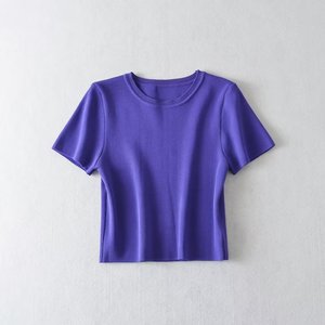 PB&ZA Suéter de Punto Corto de Seda Helada para <span class=keywords><strong>Mujer</strong></span>, Primavera 2024, Nuevo Estilo Chic, Vintage, Manga Corta, Pullovers Femeninos, Tops Chic - Product Image 6