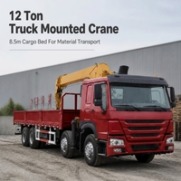 Autocarro Gru Usato da 12 Tonnellate 6x4 con Telaio Pesante, Motore Diesel Euro V da 270 CV e Stabilizzatori Idraulici Originali a Cavità Singola
