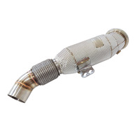 Ecnal pour BMW G30 540i B58 2018-2023, Downpipe catalyseur haute performance en acier inoxydable de 1,5 mm avec bouclier thermique