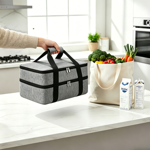 <span class=keywords><strong>Bolsa</strong></span> <span class=keywords><strong>Térmica</strong></span> para Transportar Alimentos, Aislada, <span class=keywords><strong>de</strong></span> Doble Capa, para Comida Caliente/Fría, Portátil, Resistente al <span class=keywords><strong>Agua</strong></span>, Reutilizable, para Lasaña, Pizza - Product Image 5