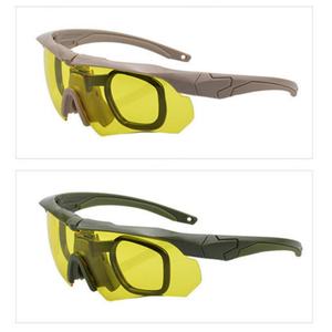 Gafas de Seguridad Tácticas Verdes con 3 Lentes Acrílicas Intercambiables Resistentes a los Arañazos, Montura de Resina de Aro Completo, Gafas Protectoras Contra el Viento - Product Image 6