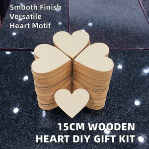 15cm Creative Polished <b>Wooden</b> Heart-Shaped DIY Decorative <b>Slices</b> Multi-Functional Valentine's Day Handcrafted Commemorative Gift - Product Image 2