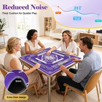 Tapis de Mahjong Carré Personnalisable, Silencieux, Antidérapant, Réduction du Bruit, Imperméable, pour Cartes à Jouer de Mahjong