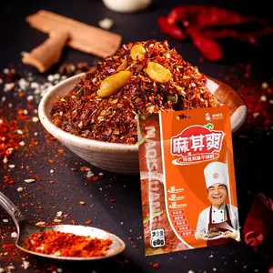 Tianchu 60g sésame chili haricot cacahuète poudre de piment rouge marmite haute qualité saveur spéciale poudre de piment sec assaisonnement