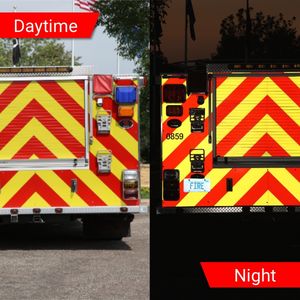 Güney Afrika Özel Üretim HIP Sınıfı ECE 104 Onaylı Arka İşaretleme Chevron Yansıtıcı Etiket Malzemesi Kamyon Acil Durum Aracı için - Product Image 5