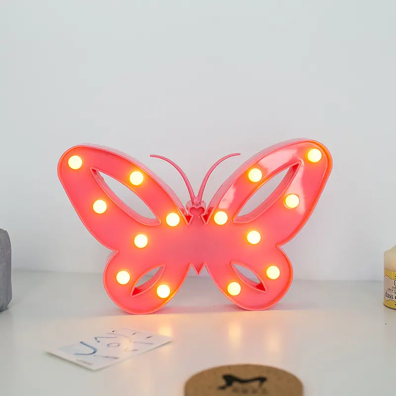 Lampe de chapiteau à LED en forme de papillon Lampe de table à LED unique Veilleuse Love Baby Idéal pour la chambre, la fête et la décoration intérieure