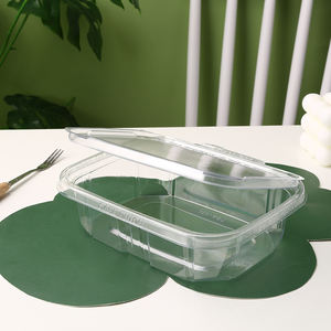 Toptan şeffaf plastik kutular gıda saklama kabı temizle salata süpermarket kurcalamaya açık kapaklı meyve sebze için - Product Image 3