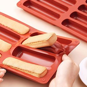 8-Cavity Silicone Non-Stick <b>Mold</b> Eco-Friendly Modern Finger Biscuit Cereal Bars Chocolate Bar <b>Cake</b> Tools for Baking Bread Candy - Product Image 5