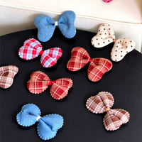 Pita Busur Mengembang Siap Pakai Grosir untuk Aksen Pegangan Buket Bunga Segar, Dekorasi Bunga Tartan Buatan Tangan