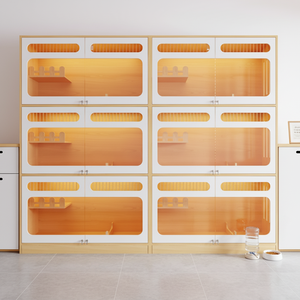 Casa de Madera de Alta Gama para Gatos con Jaula de Vidrio, Villa de Lujo para Gatos, Ideal para <span class=keywords><strong>Hoteles</strong></span>, Pensiones y Tiendas - Product Image 4