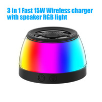 Nouvelle station de charge rapide sans fil 15W AFY tendance 2026 avec support de téléphone et haut-parleur à lampe RGB pour smartphone