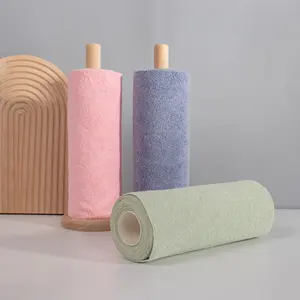 Factory 50/75/100 Pcs Microfiber Cleaning Cloth Roll Tear Away Towels 30x30cm Kitchen Reusable Disposable Cleaning Towel Roll