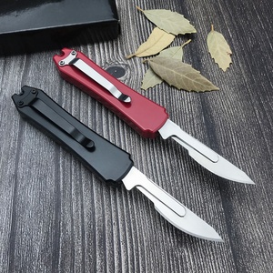 Mini couteau pliant ultra-fin EDC, lame chirurgicale pratique remplaçable, couteau de découpe extérieur, en alliage de zinc et acier - Product Image 5