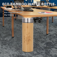 Botol Air Bambu Besar Ramah Lingkungan 2023 Desain Klasik Teknologi Vakum Stainless Steel Hadiah Bisnis untuk Berkemah