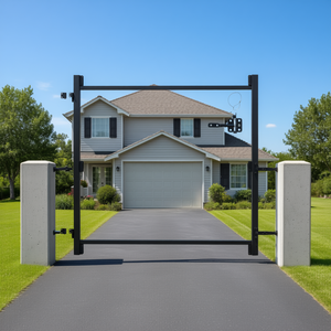 Kit de construction de portail de clôture, largeur de 60 à 96 pouces, hauteur de 4 à 5 pieds, revêtement en poudre, design industriel, style battant, commande manuelle - Product Image 2