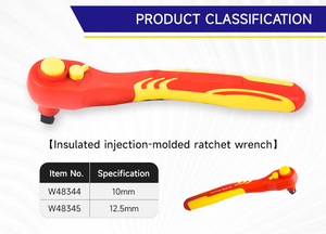 Clé à cliquet métrique professionnelle WEIDA en acier au carbone isolé anti-électrique 30 Nm à mâchoires dentelées, outils VDE pour le bricolage - Product Image 2
