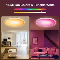 Alexa & Google Home lampu langit-langit cerdas LED RGB Modern kompatibel dengan aplikasi Wifi warna penuh kontrol suara nuansa putih untuk ruang tamu