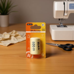 Filo da cucito Ilan 500M 40S/2 bianco in poliestere per macchine da cucire e cucito a mano - Product Image 2