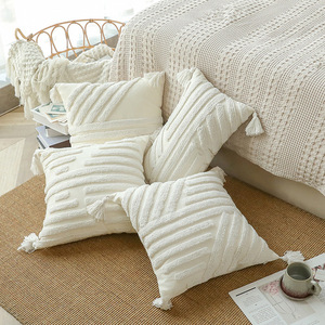 Innermor luxe noël <span class=keywords><strong>bohème</strong></span> Floral housse de coussin motif géométrique tufté décoratif jeter oreiller pour chambre décor à la maison - Product Image 5