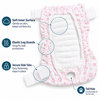 Vente en gros usine : Culottes de protection jetables pour chien femelle, avec doublure douce, noyau absorbant et protections anti-fuites, pour la période de chaleur et les soins aux chiens âgés
