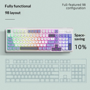 <span class=keywords><strong>Clavier</strong></span> de jeu <span class=keywords><strong>sans</strong></span> <span class=keywords><strong>fil</strong></span> RGB Keywin OEM ODM 98 touches, <span class=keywords><strong>clavier</strong></span> de jeu filaire tri-mode personnalisé 98 touches avec bouton, couleurs mélangées - Product Image 3