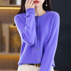 Women's Premium Solid Color Knitted Sweater Button Knitted Jacket