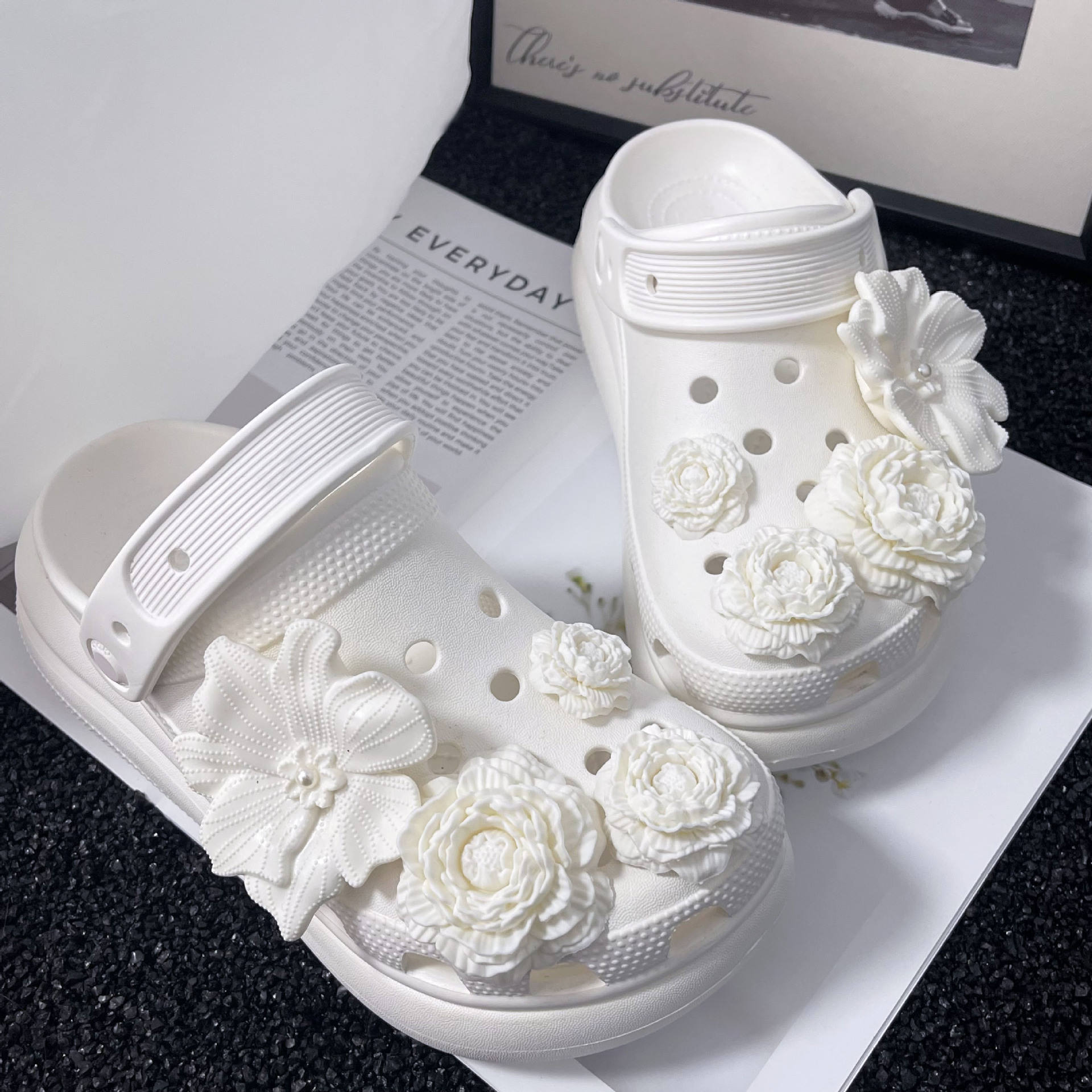 Bouquet blanc - Boucle 8 pièces sans chaussures