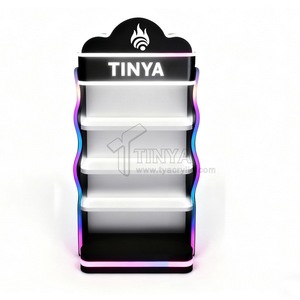 رف عرض مضاء بتقنية LED من ماركة TINYA لمنتجات التبغ، رفوف متاجر حديثة من الأكريليك مع أضواء نيون RGB - Product Image 4