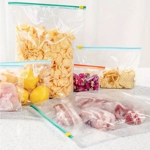 Food Grade Pe Double Zipper <b>Bag</b> With White Block food fruits Storage <b>Packaging</b> <b>Bag</b> - Product Image 5