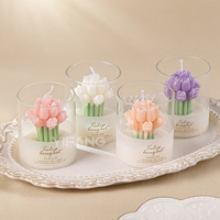 Duftende Tulpen strauß kerzen in Gläsern, exquisite blumen förmige Kerzen für Haupt dekoration und Geschenk