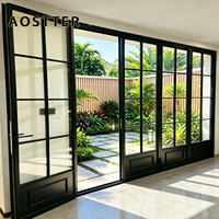 Puerta Plegable de Aluminio Extruido AOSTTER en Blanco Limpio con Doble Acristalamiento Low-E IGU y Diseño Anti-Pinch para Apartamentos de Lujo