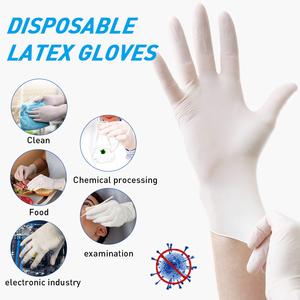 Gants jetables en latex naturel sans poudre 5MIL imperméables avec bord coupé et texture lisse à usage général - Product Image 6