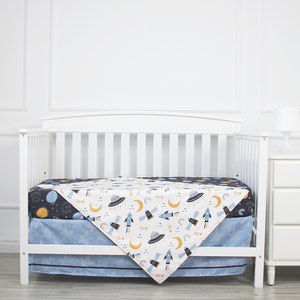 Spazio <span class=keywords><strong>Pianeta</strong></span> Tema 3D Stampato In Cotone Organico Morbido Del Bambino Del Fumetto Presepe Set di Biancheria Da Letto Per Il Ragazzo - Product Image 2