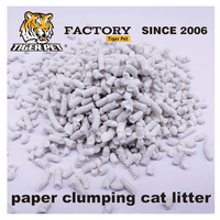 Litière pour chat en papier biodégradable et écologique, type agglomérant, absorption rapide, légère, 5 kg, fabricant chinois, vente en gros
