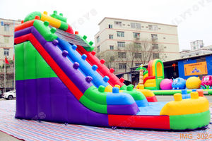 Toboggan sec gonflable commercial conception de bloc arc-en-ciel toboggan gonflable géant pour entreprise de location de <span class=keywords><strong>parc</strong></span> de terrain de jeu extérieur - Product Image 4