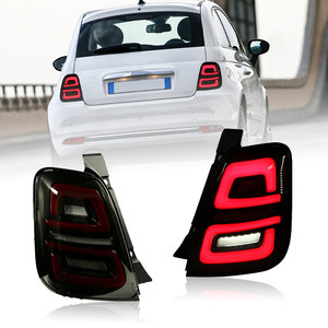 Conjunto de Luces Traseras LED para Fiat <span class=keywords><strong>500</strong></span> Hatchback <span class=keywords><strong>Cabrio</strong></span> 2007-2015, Carcasa Ahumada, Señal de Giro Secuencial - Product Image 2