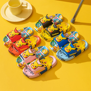 Pantoufles de maison d'été Lovely Cartoon Pokemoned Pika Slipper Beach Travel Sandals Anti-Odor PVC Kids Shoes Wholesale Slippers - Product Image 1