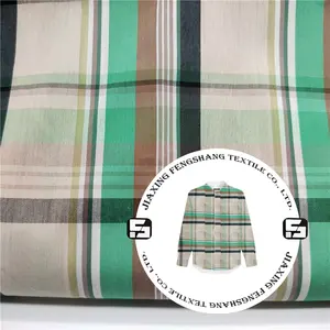 2021 Thời Trang Vải Kiểm Tra Bông Vải Áo Sơ Mi Nam Cotton Nylon Spandex Blend Vải Với Thiết Kế Khác Nhau