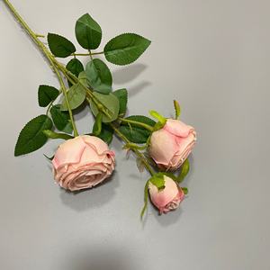 KEWEI 964 vendita diretta artificiale principessa rosa 3 forchette seta <span class=keywords><strong>senape</strong></span> giallo rosa fiore centrotavola matrimonio fiore - Product Image 6