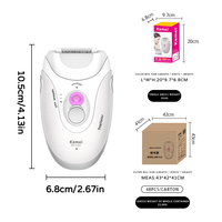 Épilateur féminin 2 en 1 Kemei Km-7121, 10000 tr/min, 2 vitesses, lame en acier inoxydable, 600 mAh, lumière intelligente, rasoir pour le corps entier pour femmes, fabricant
